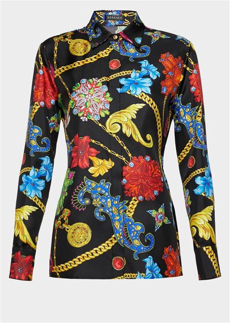 versace blouse women|Women's Designer Shirts, Blouses & Tops .